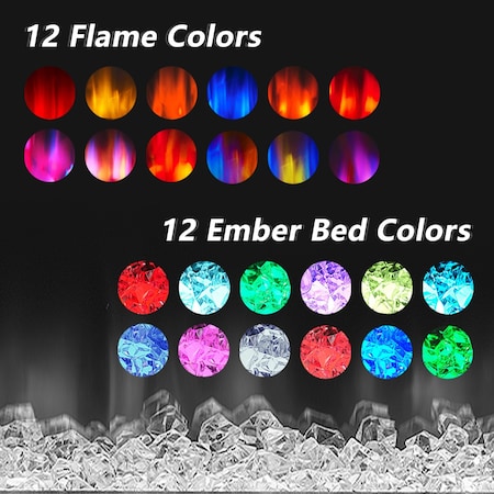 Edendirect 60 in. 3-Sided Freestanding Electric Fireplace Insert in Black with 13-Flame Colors, Remote Control ZR-BL60