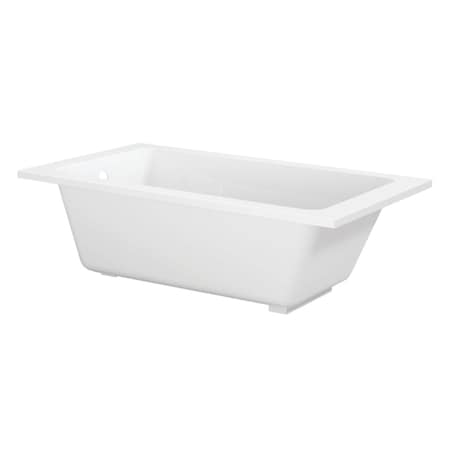 Kingston Brass 60" Acrylic Rectangular Drop-In Tub with Anti-Skid Surface, Glossy White VTPN603419T