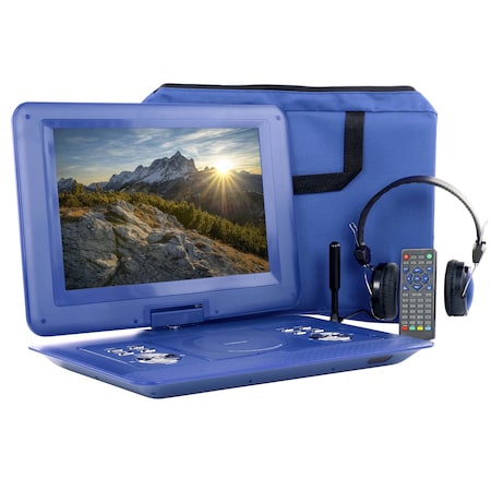 Trexonic 14.1 Inch Portable DVD Player with Swivel TFT-LCD Screen and USB, SD, AV, HDMI Inputs TR-D141BLU2