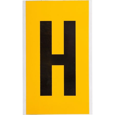 Brady Outdoor Vinyl 6 in Black on Yellow Letters H Card 1570-H