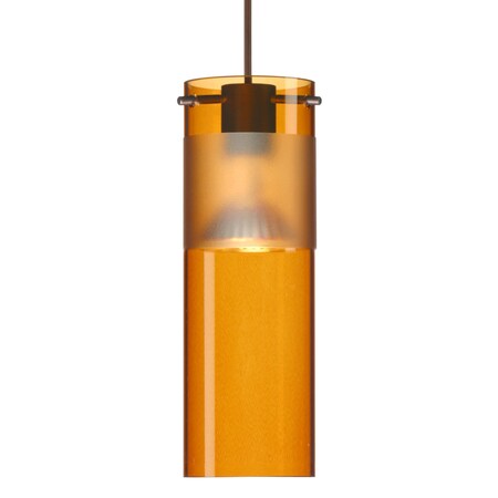 Besa Lighting Besa Scope Pendant, Armagnac/Frost, Bronze Finish, 1x 50W MAX GY6.35 Base 1XT-6527EG-BR