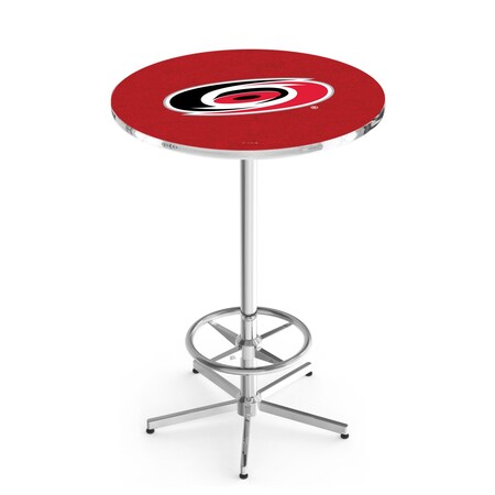 Holland Bar Stool Co 42" Chrome Carolina Hurricanes Pub Table, 36" dia. Top L216C4236CarHur
