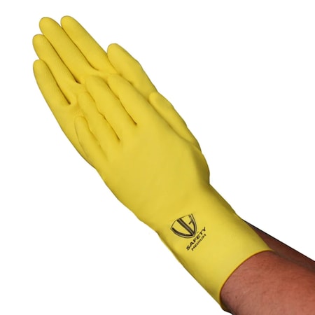 Vanguard VGuard Yellow Flocked Latex Glove, 16 Mil, Large, 12PK C25B19