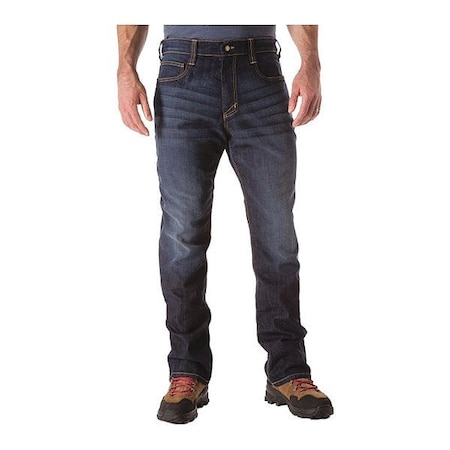 5.11 Defender Straight Flex Jeans, 35 in, Indigo, 76% Cotton/24% Polyester 74477ABR-649-35-30