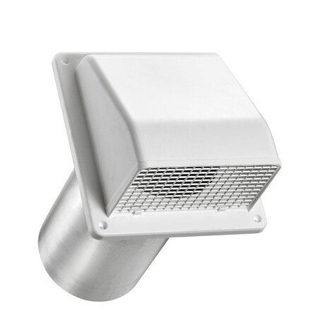 Lambro Air Intake Louver Vent, 6 in Dia, Plastic, White 606WTP