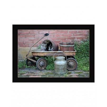 Homeroots Milk Wagon 1 Black Framed Print Wall Art 416085
