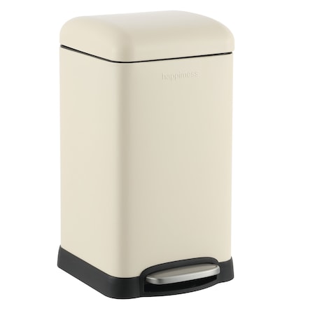 Happimess Betty Retro Mini 3.2-Gallon Step-Open Trash Can, Limestone Beige HPM1012J