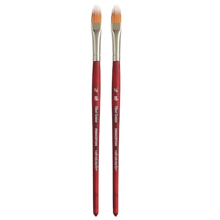 Princeton Velvetouch Filbert Grainer Brush, Synthetic Bristles, Short Handle Mixed Media, Size 3/8 inch, 2PK P3950FG037