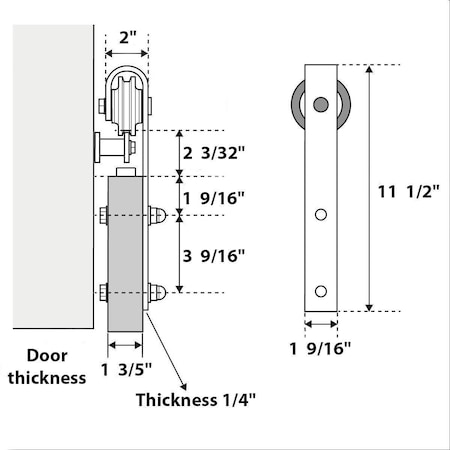 Sartodoors Double 48x96" with Planum 0010 Concrete Stainless Steel 13' Rail Hangers Set Panel Interior PLANUM0010DB-S-BTN-4896