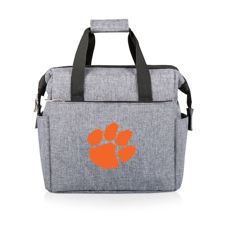 Picnic Time Family Of Brands NCAA Clemson Tigers On The Go Lunch Bag Cooler - Soft Cooler Lunch Box, Heathered Gray 510-00-105-104-0