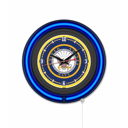 Holland Bar Stool United States Navy 15 Double Neon Wall Clock Clk15BK