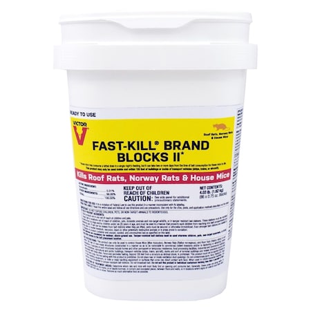 Victor Fast-Kill Brand Blocks II Toxic Rodenticide Bait Blocks For Mice and Rats 4 lb M904B