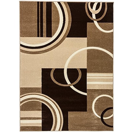 Infinity Home 3 ft. 11 in. x 5 ft. 3 in. Ruby Galaxy Waves Area Rug - Ivory 600124