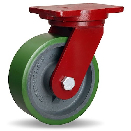 Hamilton Extra Heavy Duty Swivel Caster, 8" x 3" Duralast Polyurethane (95A) on Cast Iron Wheel S-EHD-83DB