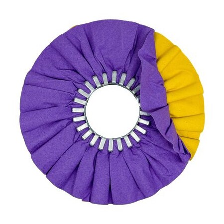 Renegade Products Usa Combination Airway Buffing Wheels, 10 Inch, Purple-Yellow, No Center Plate FAW10X3N2-16P86PUR/YT