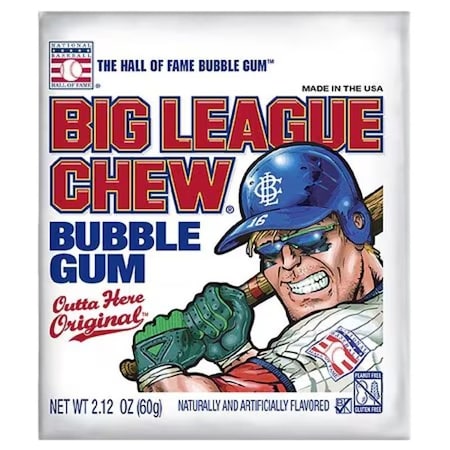 Big League Chew Original Bubble Gum, 2.12 oz Pouch 533247