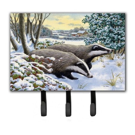 Carolines Treasures Winter Badgers Leash or Key Holder ASA2183TH68