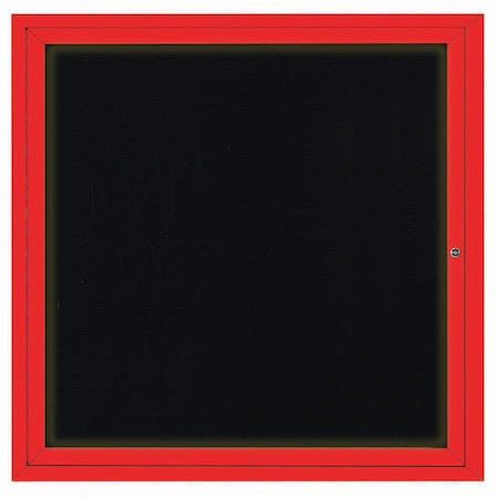 Aarco Illuminated Outdoor Enclosed Directory w/ Al Frame Frame is Powder Coated Red, 36''Hx36''W OADC3636IR