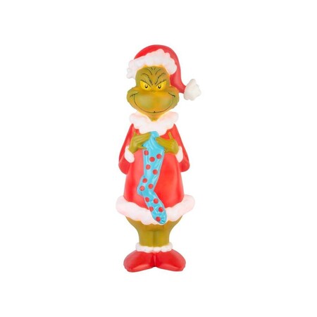 Gemmy Blow Mold Incandescent White Grinch with Stocking 24in 880191