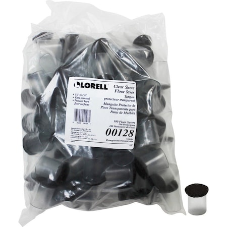 Lorell Clear Sleeve Floor Protectors, Clear, Transparent, 1 1/8", PK100 00128