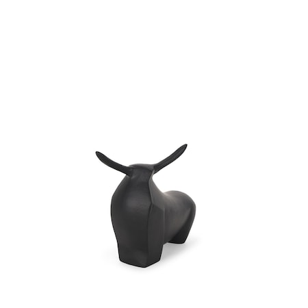 Homeroots 8" Black Aluminum Bull Tabletop Sculpture 608727