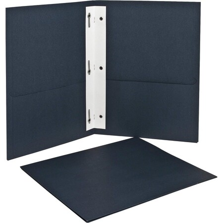 Tops Business Forms Oxford, Twin-Pocket Folders With 3 Fasteners, Letter, 1/2in Capacity, Dark Blue, 25PK 57738