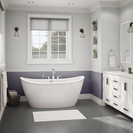 Maax Delsia 6032 Acrylix Freestanding Center Drain Bathtub in White with White Skirt 106192-000-002-104