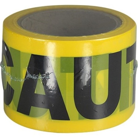 Dottie Barricade Tape, Caution Caution Caution, Yellow, Polyethylene BT5X3