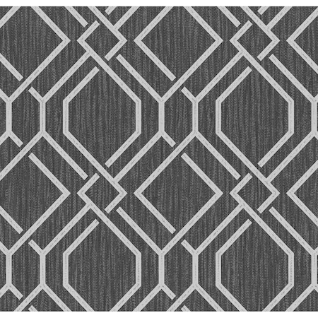 Advantage Frege Charcoal Trellis Wallpaper 4025-82519