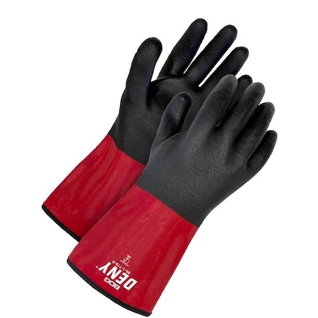 Bdg Chemical Resistant Gloves, Black/Red, 1 PR 99-1-779-9