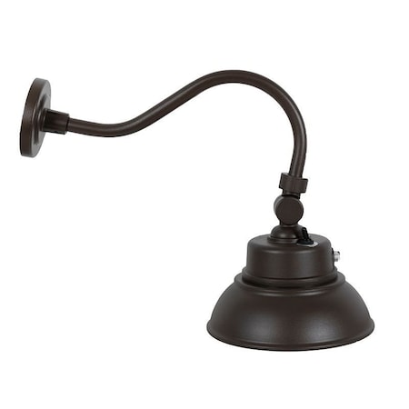 Westgate 10in 25W GOOSENECK BARN LIGHT, MCT 30/40/50K, 0-10V, PHOTOCELL, BRONZE, 3000K/4000K/5000K GNB-25W-MCT-BR-P