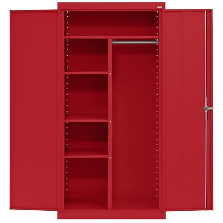Sandusky Lee Medium Duty Welded Steel Combination Cabinet, 36x18x72, Red CAC1361872-01