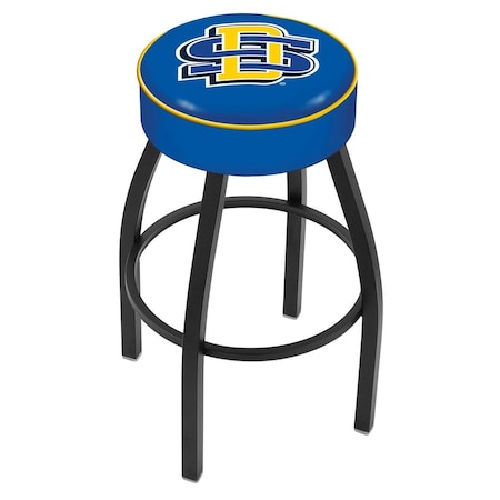 Holland Bar Stool Co 30" South Dakota State Cushion Seat, Blk Wrinkle Base Swivel Bar Stool L8B130SDakSt