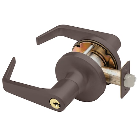 Falcon Grade 1 Entry/Office Cylindrical Lock, Key in Lever Cylinder, Dane Lever, Standard Rose, Dark Oxidi T511CP6D D 613