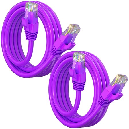 Maximm Cat6 Ethernet Cable 4ft 10Gbps 550MHz UTP, 2PK, Purple, 2PK CAT6CCA-4PU-2PK