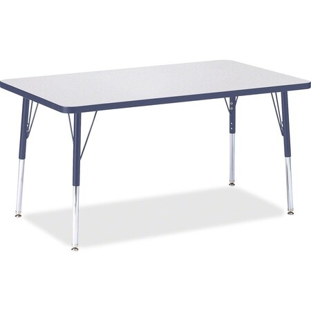 Jonti-Craft Berries Rectangle Activity Table, 30 in. x 48 in., A-height, Freckled Gray/Navy/Gray 6473JCA112