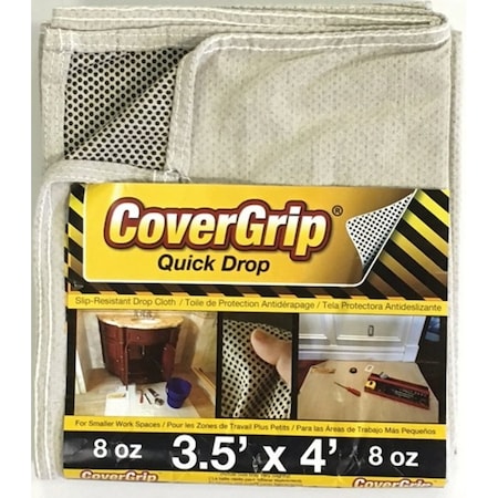 Covergrip Drop Cloth, 4 ft L, 3-1/2 ft W, Rubber 35408