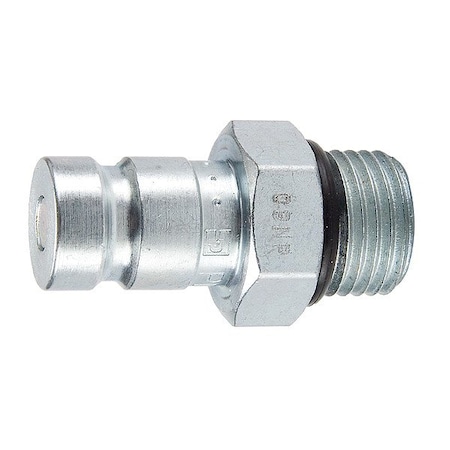 Parker Nipple, Steel Body, Push-to-Connect Lock, 9/16"-18 Thread Size PD361