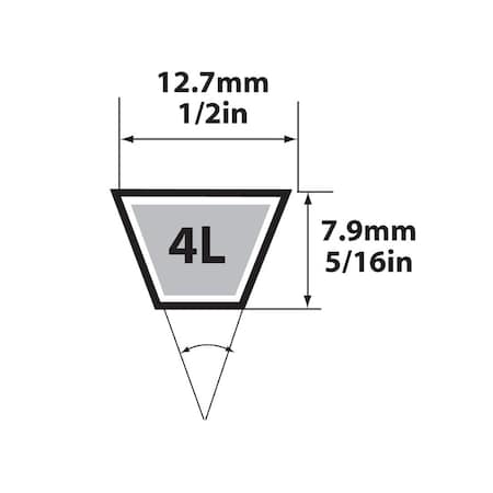 Mitsuboshi General Utility V-Belt FHP 4L410 0.5in W X 41in L For Fractional Horsepower Motors Black 4L410A