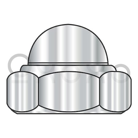 Oxoxo M4-0.7 Metric Din 986 Hex Nylon Insert Domed Cap Nut A2 Stainless Steel, 1000PK 594023