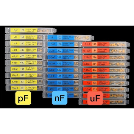 Florida Tools 30 Types Multilayer Monolithic Ceramic Capacitor Assortment kit 10pf 300 pcs FT916A