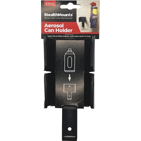 Stealthmounts Aerosol Can Holder, 2PK OM-CAN-BLK-2