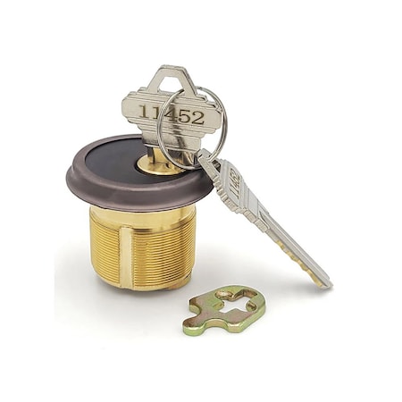 Ecs Hardware Durable Premium Mortise Cylinder, 1-1/4 in 10B Oil Rubbed Bronze / Black SC1 ECSH-MC03-10B-SC1