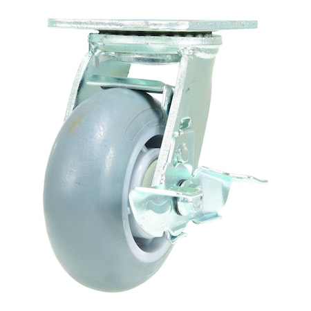 Vestil Thermoplastic Swivel With Brake Rigid Caster 5 In. Diameter x 2 In. Width 551 lb Light Gray CST-VE-5X2TPR-SWB