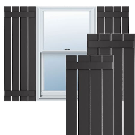 Ekena Millwork True Fit PVC, Four Board Spaced Board-n-Batten Shutters, Shadow Mountain , 23W x 56H, PR TFP101SBF23X056SM