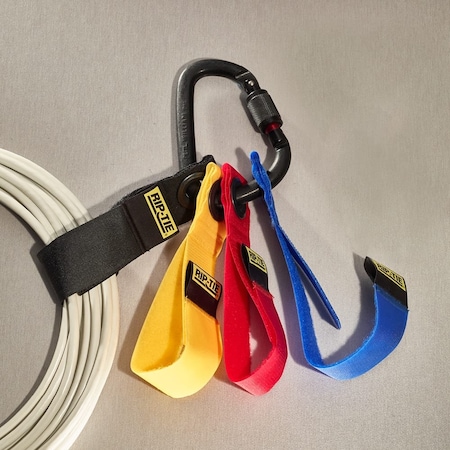 Rip-Tie Cable Wrap, 12 in, 1-1/2 in W, Multi-Color (Black, Blue, Red and Yellow), 4 PK LGC-12-G04-MC