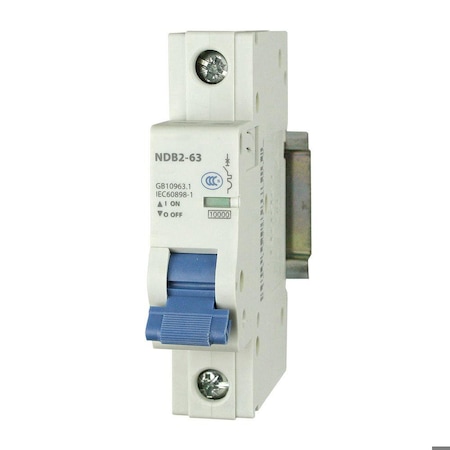Automation Systems Interconnect 20 Amp, 1 Pole, 240Vac, 60Vdc, Trip Curve: D, DIN Rail Mount-Miniature Circuit Breaker, UL1077, 12PK NDB2-63D20-1