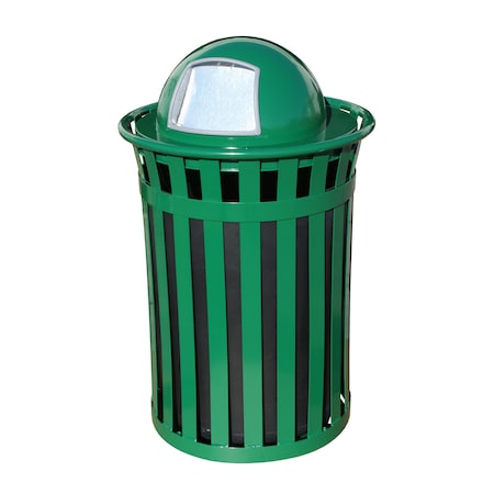 Witt Industries 50 gal Round Outdoor Can, Green, Metal M5001-DT-GN