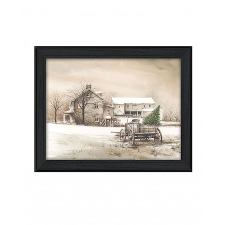 Homeroots Bringing Home the Tree 1 Black Framed Print Wall Art 404936