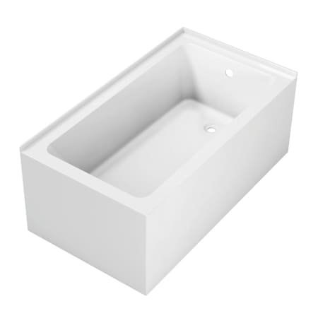 Kingston Brass 54" Acrylic Rectangular 2-Wall Corner Alcove Tub, Right Hand Drain, Glossy White VTAP5430R22TS